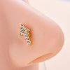 316L Surgical Stainless Steel Micro Pave Clear Cubic Zirconia L-Shaped Nose Rings WG5ADDF-14-1