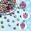 150Pcs Matte Spray Painted Skull Acrylic Beads ACRP-FS0001-01-2