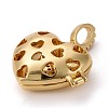 Brass Micro Pave Clear Cubic Zirconia Diffuser Locket Pendants ZIRC-E165-16G-3