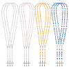 12Pcs 4 Colors Alloy & AB Color Heart Acrylic Link Chain Rosary Bead Necklaces NJEW-GO0001-20-1