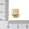 Brass Micro Pave Clear Cubic Zirconia European Beads LS-KK-K368-01G-02-3