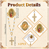 12Pcs Oval with Our Lady of Guadalupe & Goddess Cross Rosary Alloy & ABS Hanging Chian Brooch JEWB-GA0001-48-2