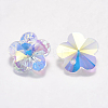 Faceted Glass Rhinestone Charms RGLA-F055-12x12-001AB-2