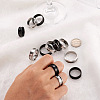 Yilisi 12Pcs 12 Style Stainless Steel Grooved Finger Ring Settings STAS-YS0001-24-5