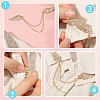 4Pcs 4 Styles Alloy & Iron Hanging Chain Brooches JEWB-CA0001-64-4