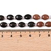 Cherry Quartz Glass & Natural Labradorite & Synthetic Goldstone & Obsidian Beads Strands G-Z135-A04-6
