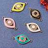 5Pcs 5 Colors Brass Micro Pave Clear Cubic Zirconia Links KK-SZ0001-75-3