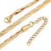 304 Stainless Steel Twisted Snake Chain Necklaces X-NJEW-Q013-08G-2