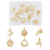 Fashewelry 12Pcs 6 Style Brass Micro Pave Clear Cubic Zirconia Charms KK-FW0001-11-1
