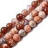 Natural Pink Agate Beads Strands G-K350-C02-8mm-2