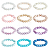 12Pcs 12 Colors Glass Pearl Stretch Bracelets Set BJEW-FH00001-1