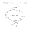 1Pc Stainless Steel Double Layer Heart Tassel Anklets for Women AJEW-LP0011-01-2