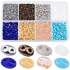 SUNNYCLUE 800Pcs 8 Colors 2-Hole Seed Beads SEED-SC0001-02-1