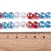 Electroplate Transparent Glass Beads Strands EGLA-Q135-8MM-C02-5