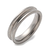 304 Stainless Steel Grooved Finger Ring Settings STAS-C117-13P-1