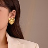 304 Stainless Steel Fold Heart Stud Earrings EJEW-Z096-04G-1