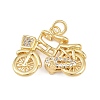 Brass Micro Pave Clear Cubic Zirconia Pendants KK-G544-03G-02-1