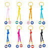 Polyester Cords & Alloy Enamel Evil Eye Keychain KEYC-DR00005-1
