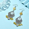 Natural & Synthetic Mixed Gemstone Heart Chandelier Earrings EJEW-JE05364-4