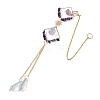 Iron Rhombus & Natural Amethyst Suncatchers HJEW-F025-04G-01-3