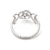 304 Stainless Steel Triple Moon Goddess Adjustable Ring RJEW-L107-025P-3