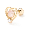 Heart Cat Eye Stud Earrings for Women LS-EJEW-A065-01G-1