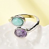 Natural Amethyst & Amazonite Finger Rings X-RJEW-A068-02P-02-3