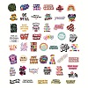 50Pcs Inspirational Theme Paper Cartoon English Word Stickers Set DIY-I109-02-1