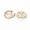 Brass Micro Pave Clear Cubic Zirconia Charms KK-Q765-016-NF-2