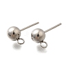 201 Stainless Steel Stud Earring Findings STAS-R156-01P-07-1