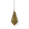 Natural Unakite Cone Pointed Dowsing Pendulums G-A249-02S-04-2