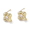 Brass with Cubic Zirconia Stud Earrings Findings KK-B087-11G-1