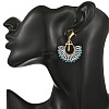 304 Stainless Steel with Glass Seed Beads Hoop Dangle Earrings EJEW-MZ00824-02-5
