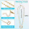 2Pcs Oval Brass Paperclip Chains Pendant Decorations NJEW-TAC0047-3