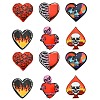 30Pcs 6 Styles Opaque Printed Acrylic Pendants MACR-CJ0002-12-1