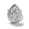 304 Stainless Steel Synthetic Turquoise Cuff Rings G-Z056-09P-01-2