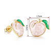 304 Stainless Steel Enamel Stud Earrings WGBC760-02-1