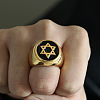 Star of David Pattern 304 Stainless Steel Finger Rings for Men FS-WGD55C6-28-1