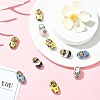 10Pcs 5 Colors Handmade Printed Porcelain Beads PORC-CJ0001-33-6