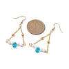 Iron with Glass Studs Dangle Earrings EJEW-JE05963-03-3