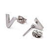 304 Stainless Steel Greek Alphabet Stud Earrings STAS-D007-07P-04-2