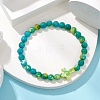 Synthetic Ocean White Jade Beads Stretch Bracelets for Women Men BJEW-JB11300-03-1