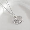 Ocean Summer Brass Pave Clear Cubic Zirconia Pendant Necklaces FS-WG82AA1-01-1