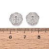 Brass Micro Pave Clear Cubic Zirconia Bead Caps KK-Q071-17P-02-3