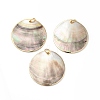 Natural Black Lip Shell Big Pendants X-BSHE-G029-20G-1