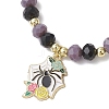 5Pcs Halloween Themed Glass Round Beads Stretch Bracelet Sets BJEW-JB12115-4