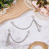 2Pcs Alloy Curb Chain & Heart Boot Strap Chains FIND-CP0003-35-4