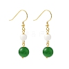 Electroplated 304 Stainless Steel Cat Eye Dangle Earrings EJEW-Z129-14G-03-4
