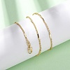 Brass Cuboid Link Rolo Chain Necklaces MAK-L045-02G-1