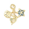 Rack Plating Brass Micro Pave Cubic Zirconia Pendants KK-M309-32G-2